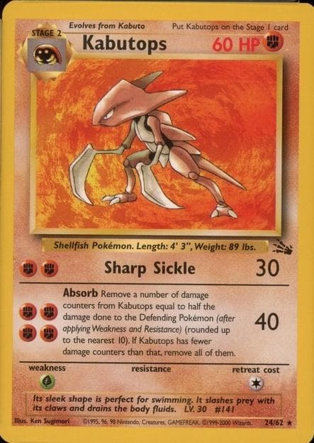 Kabutops [1999-2000] #24 — Pokemon Fossil