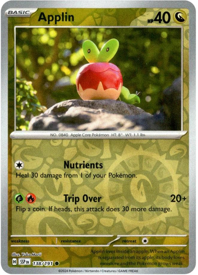 Applin [Reverse Holo] #138 — Pokemon Surging Sparks