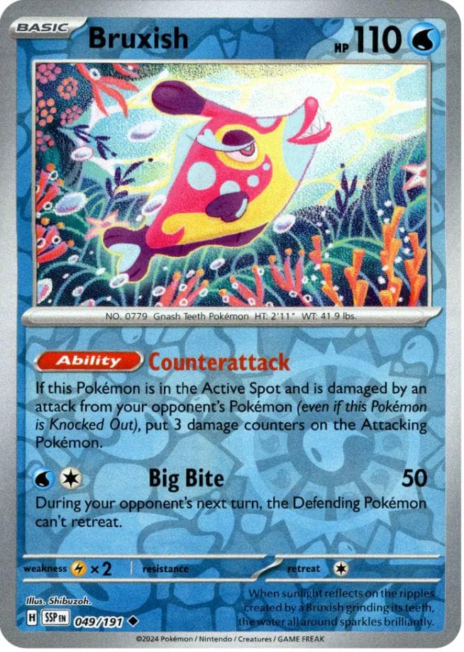 Bruxish [Reverse Holo] #49 — Pokemon Surging Sparks