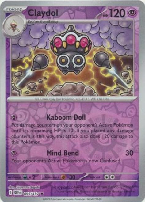 Claydol [Reverse Holo] #95 — Pokemon Obsidian Flames