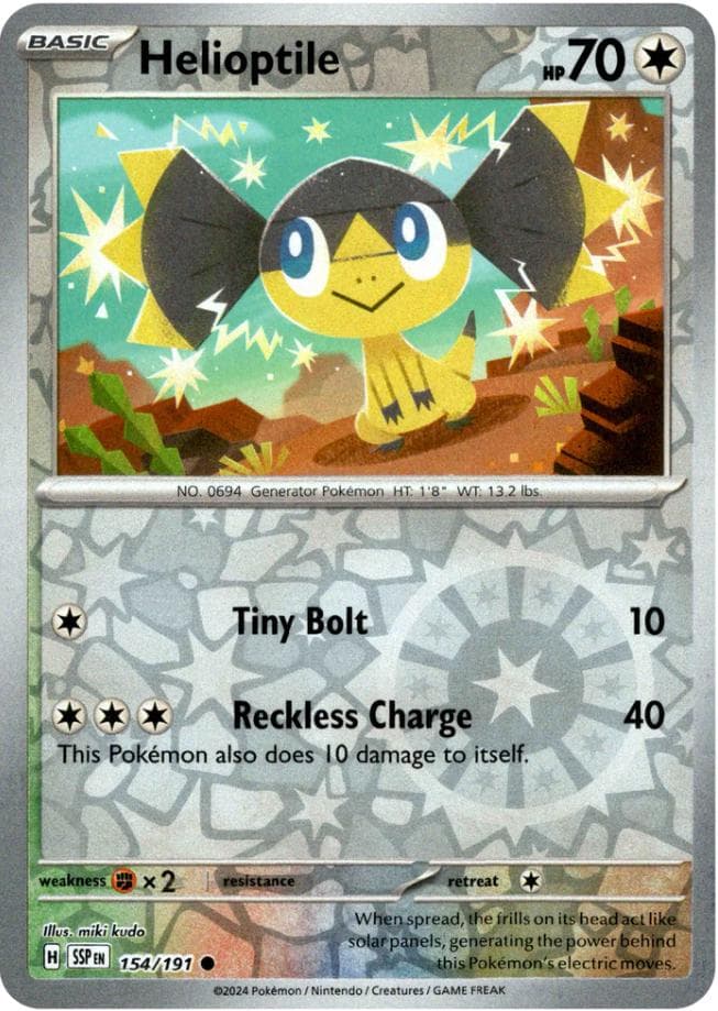 Helioptile [Reverse Holo] #154 — Pokemon Surging Sparks