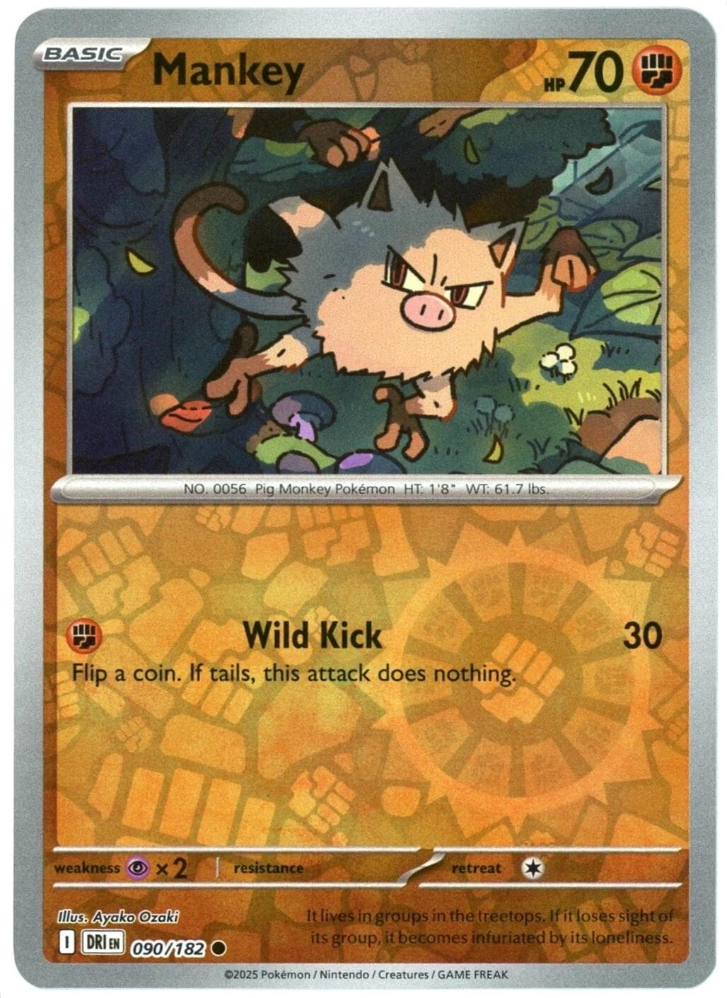 Mankey [Reverse Holo] #90 — Pokemon Destined Rivals