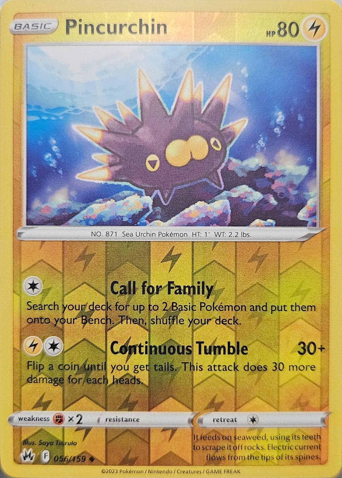 Pincurchin [Reverse Holo] #56 — Pokemon Crown Zenith