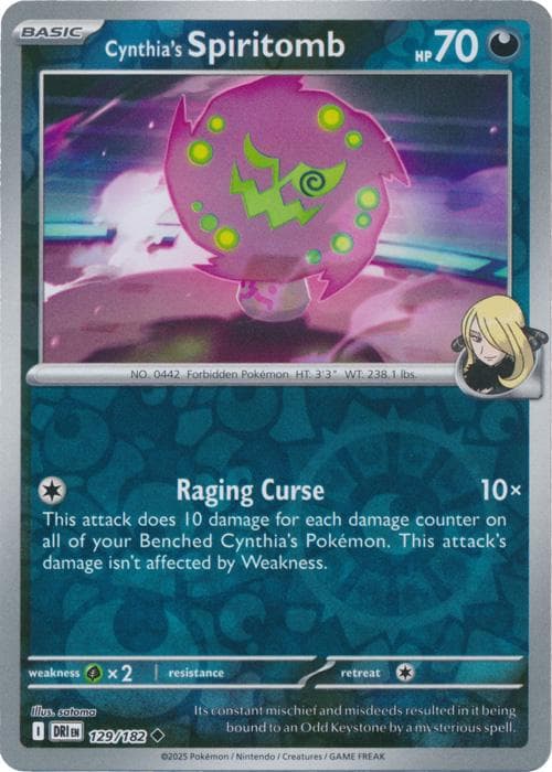 Cynthia's Spiritomb [Reverse Holo] #129 — Pokemon Destined Rivals