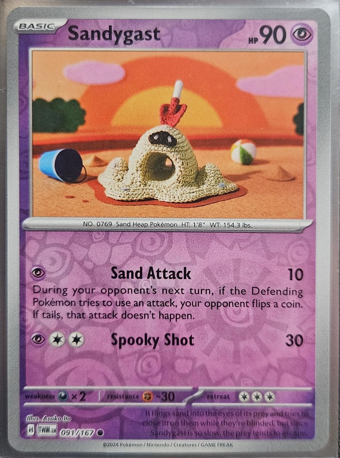 Sandygast [Reverse Holo] #91 — Pokemon Twilight Masquerade