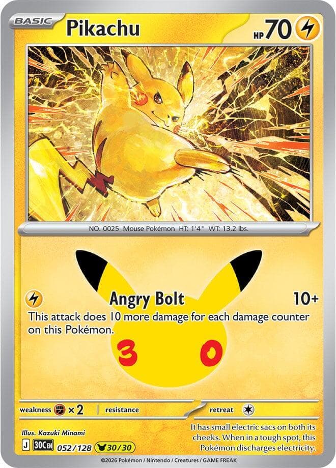 Pikachu #52 — Pokemon 30th Celebration