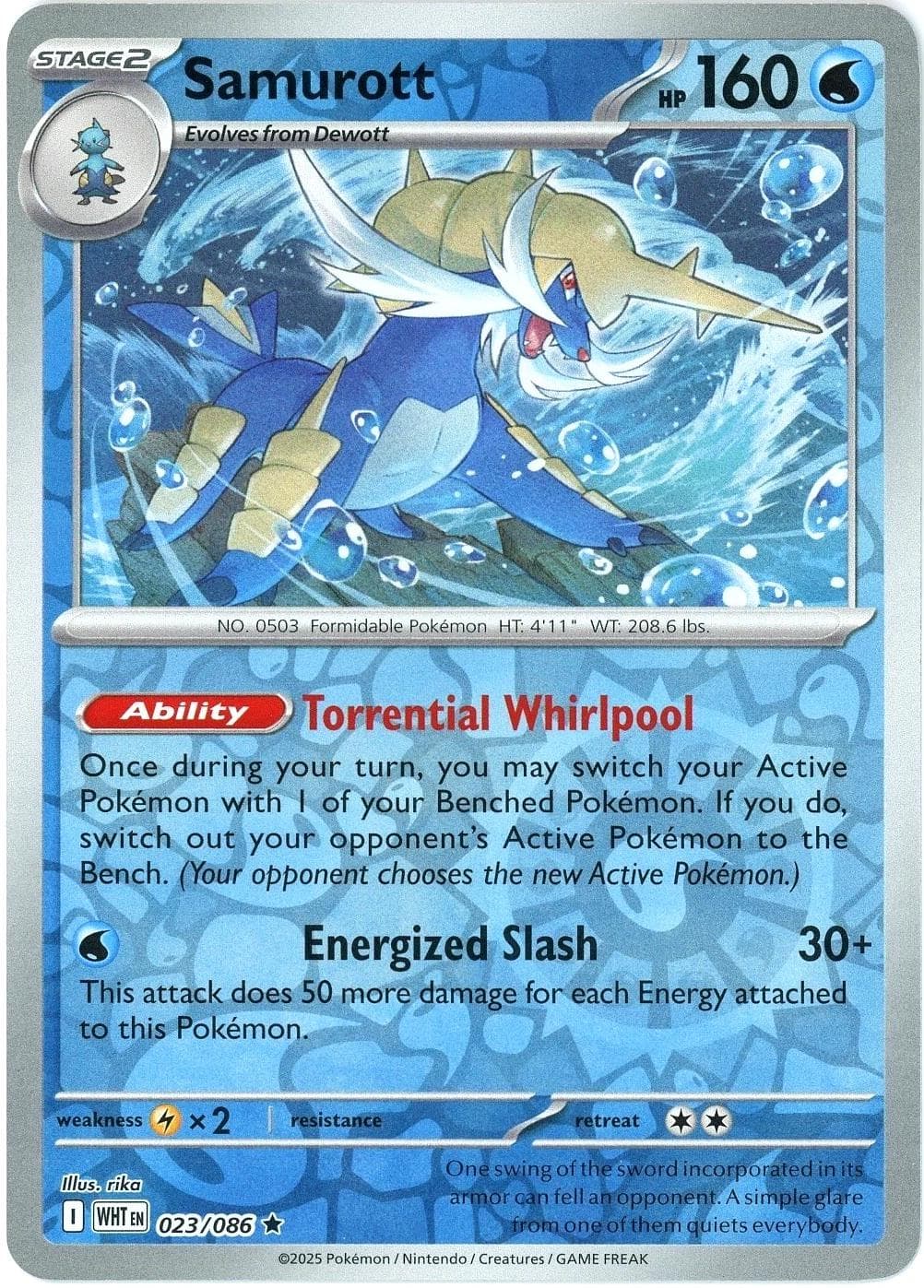 Samurott [Reverse] #23 — Pokemon White Flare
