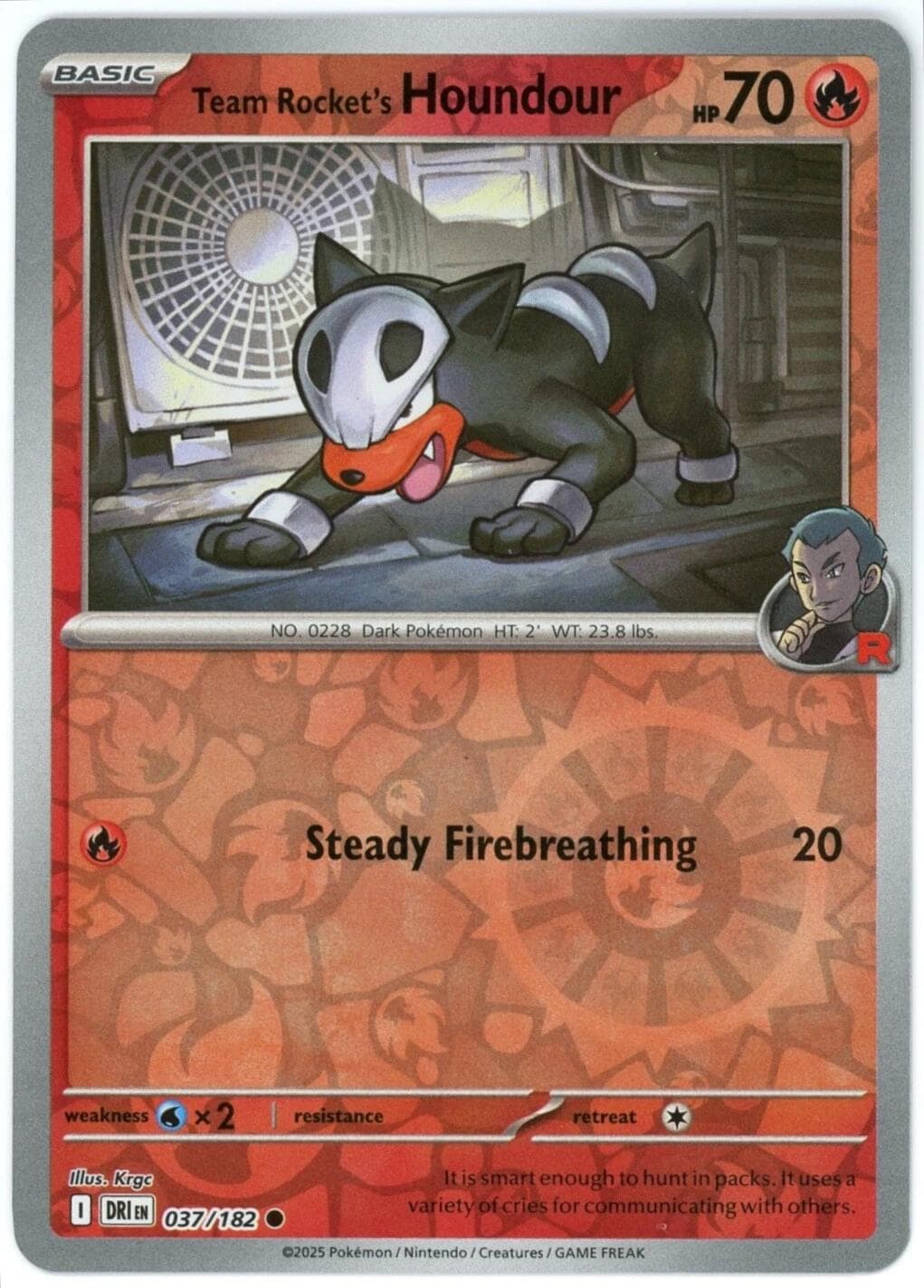 Team Rocket's Houndour [Reverse Holo] #37 — Pokemon Destined Rivals
