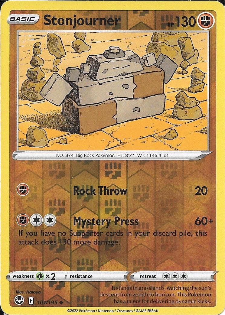 Stonjourner [Reverse Holo] #101 — Pokemon Silver Tempest