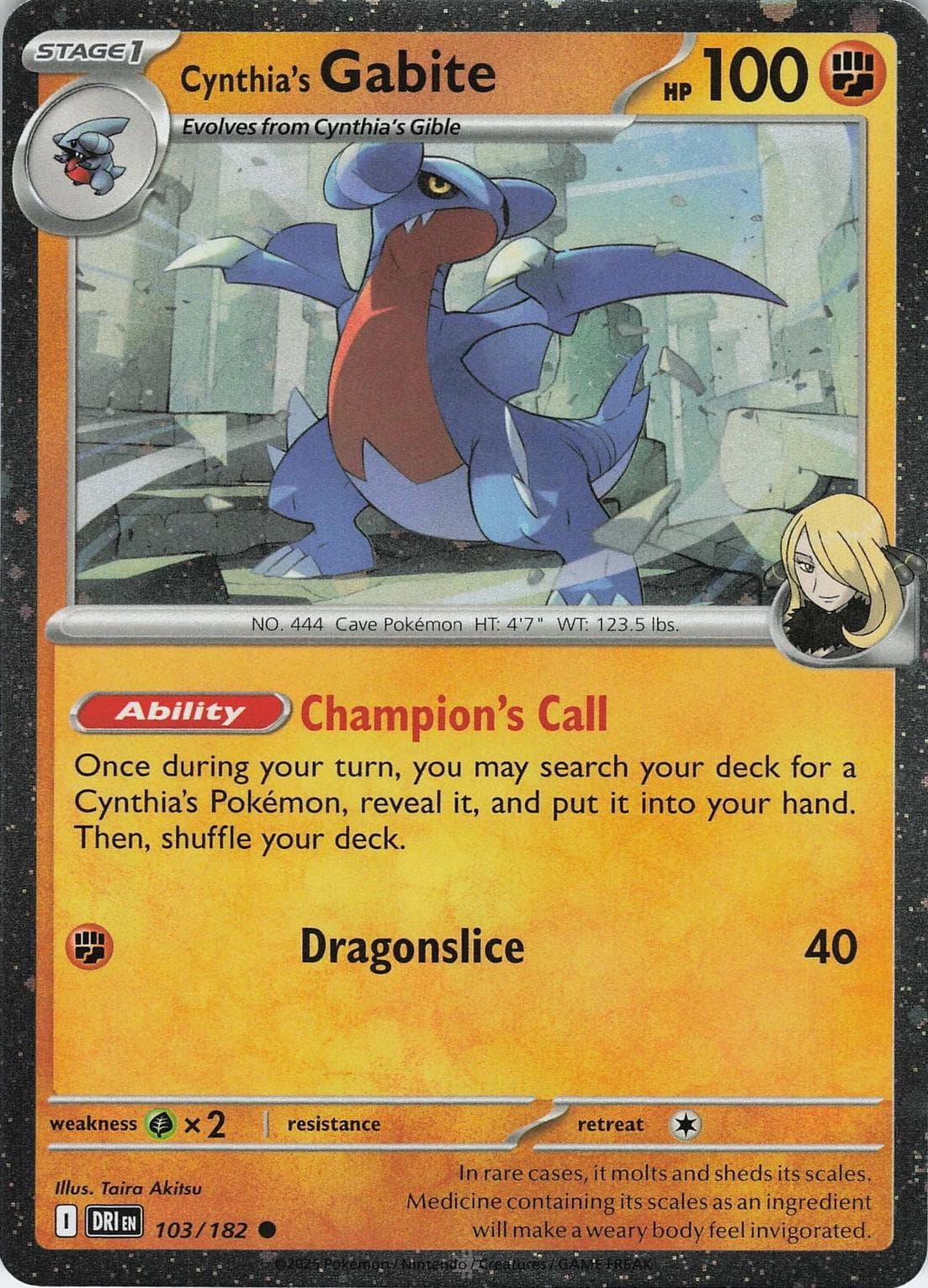 Cynthia's Gabite [Cosmos Holo] #103 — Pokemon Destined Rivals