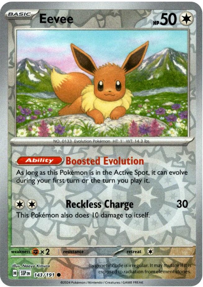 Eevee [Reverse Holo] #143 — Pokemon Surging Sparks