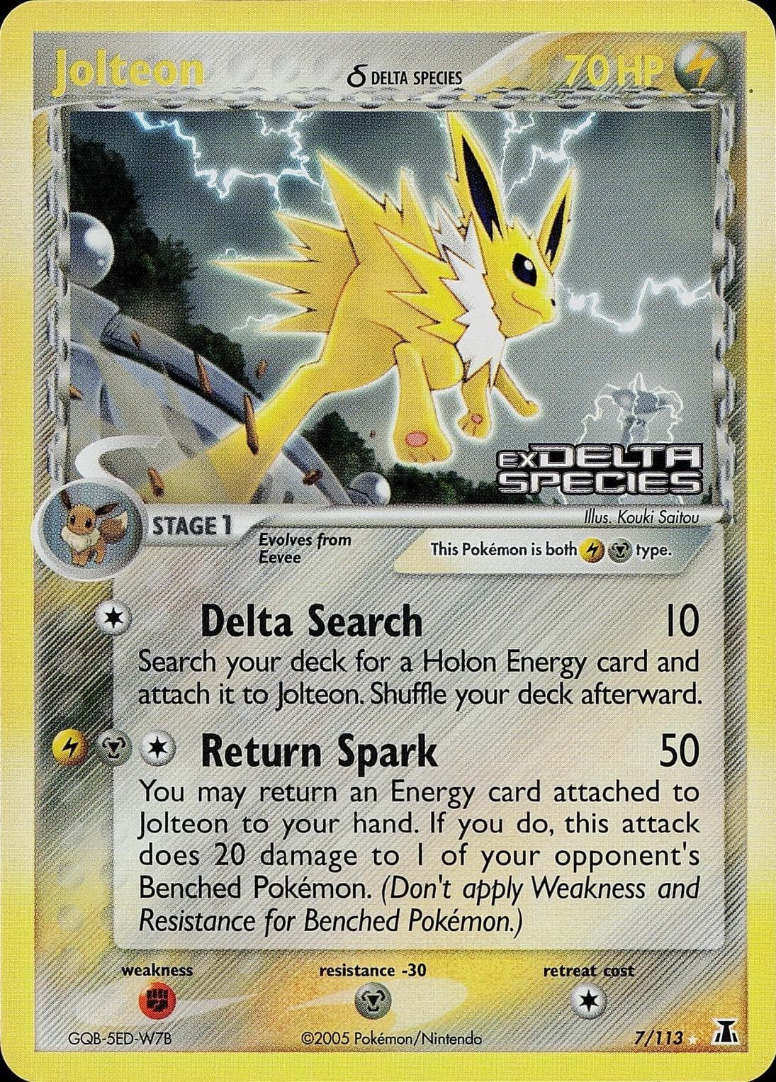 Jolteon [Reverse Holo] #7 — Pokemon Delta Species