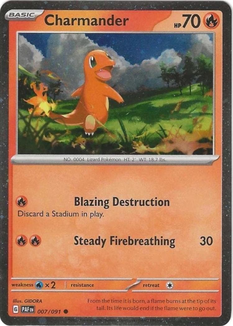 Charmander [Cosmos Holo] #7 — Pokemon Paldean Fates