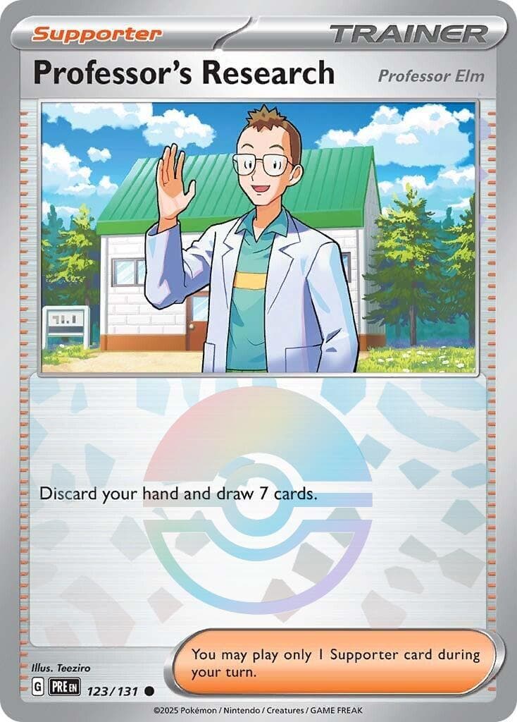 Professor's Research: Professor Elm [Poke Ball] #123 — Pokemon Prismatic Evolutions