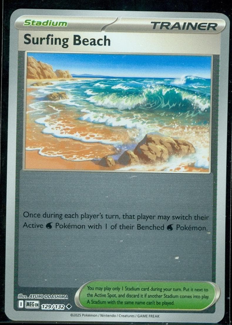 Surfing Beach [Reverse Holo] #129 — Pokemon Mega Evolution
