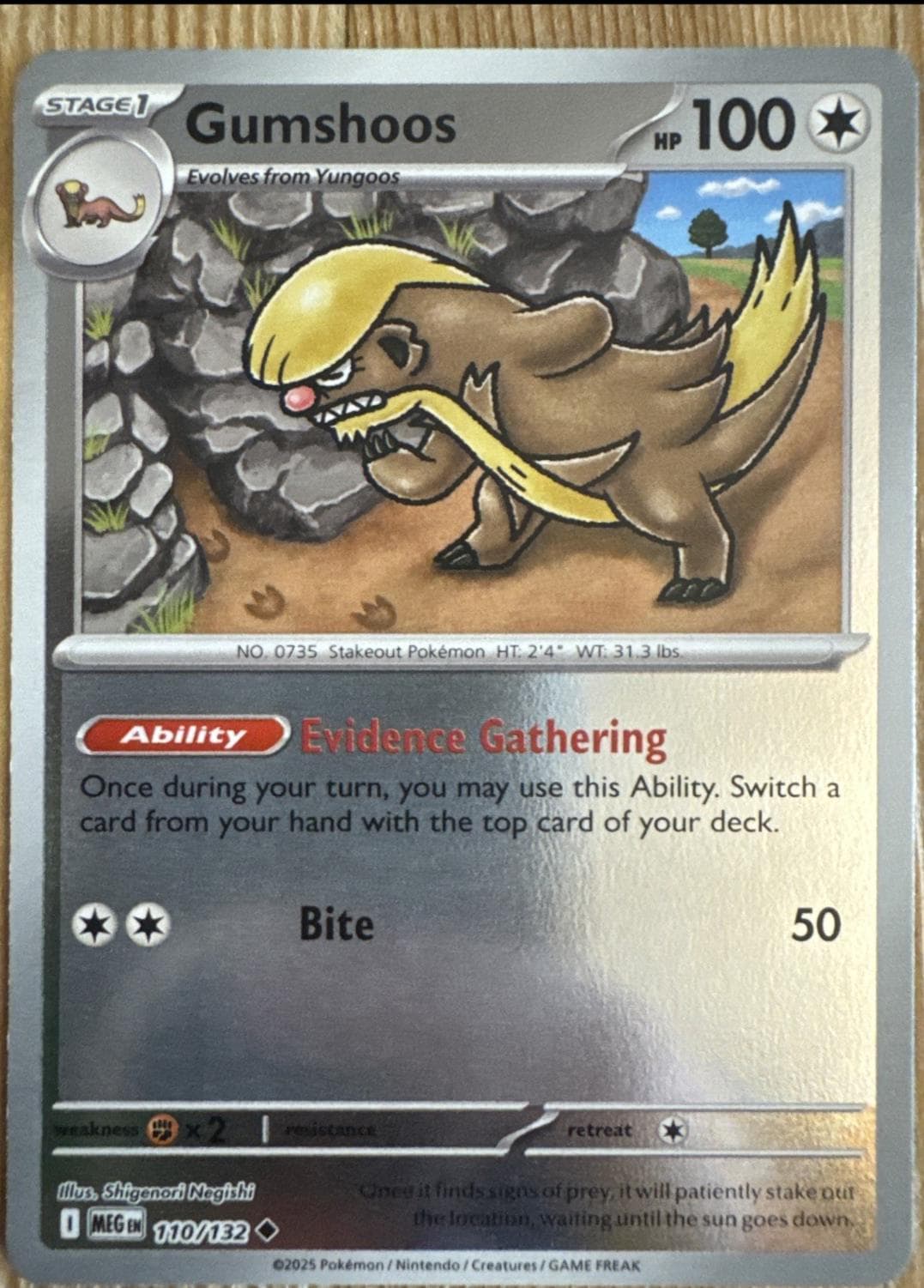 Gumshoos [Reverse Holo] #110 — Pokemon Mega Evolution