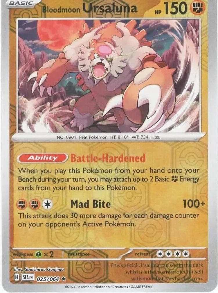 Bloodmoon Ursaluna [Reverse Holo] #25 — Pokemon Shrouded Fable