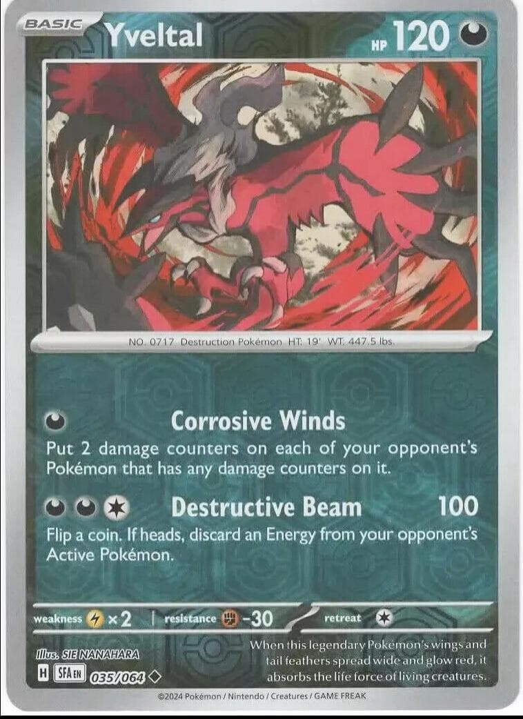 Yveltal [Reverse Holo] #35 — Pokemon Shrouded Fable