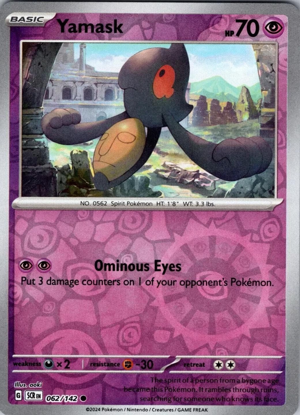 Yamask [Reverse Holo] #62 — Pokemon Stellar Crown