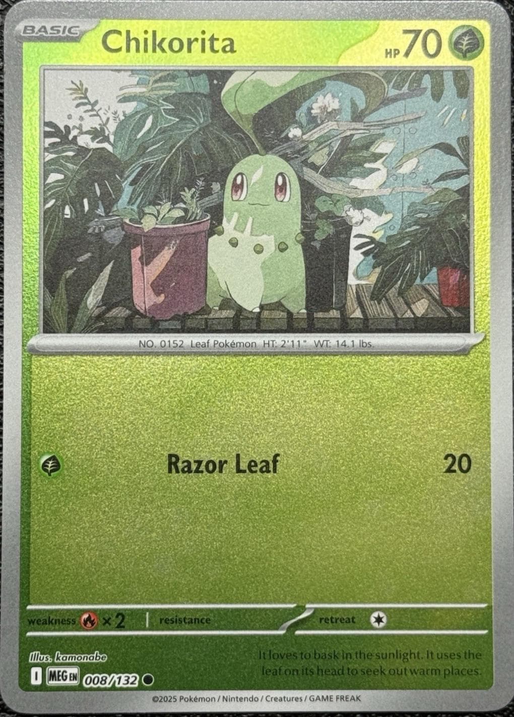 Chikorita [Reverse Holo] #8 — Pokemon Mega Evolution