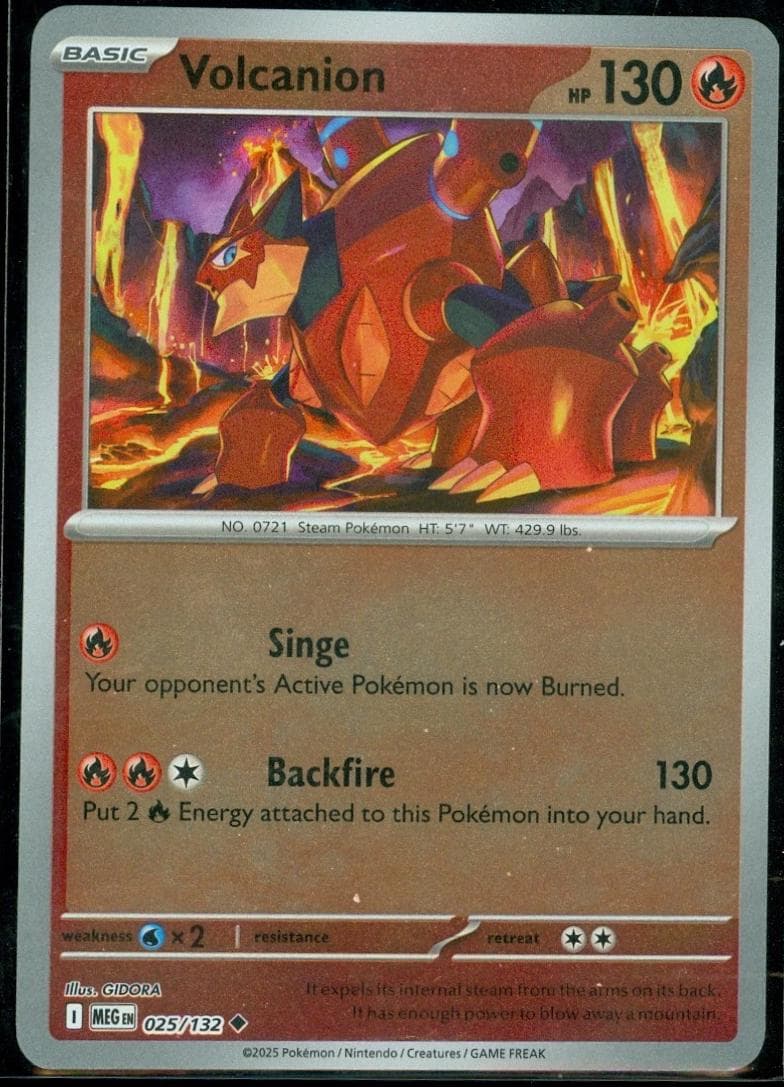 Volcanion [Reverse Holo] #25 — Pokemon Mega Evolution