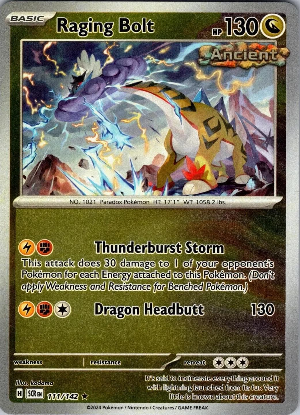 Raging Bolt [Reverse Holo] #111 — Pokemon Stellar Crown