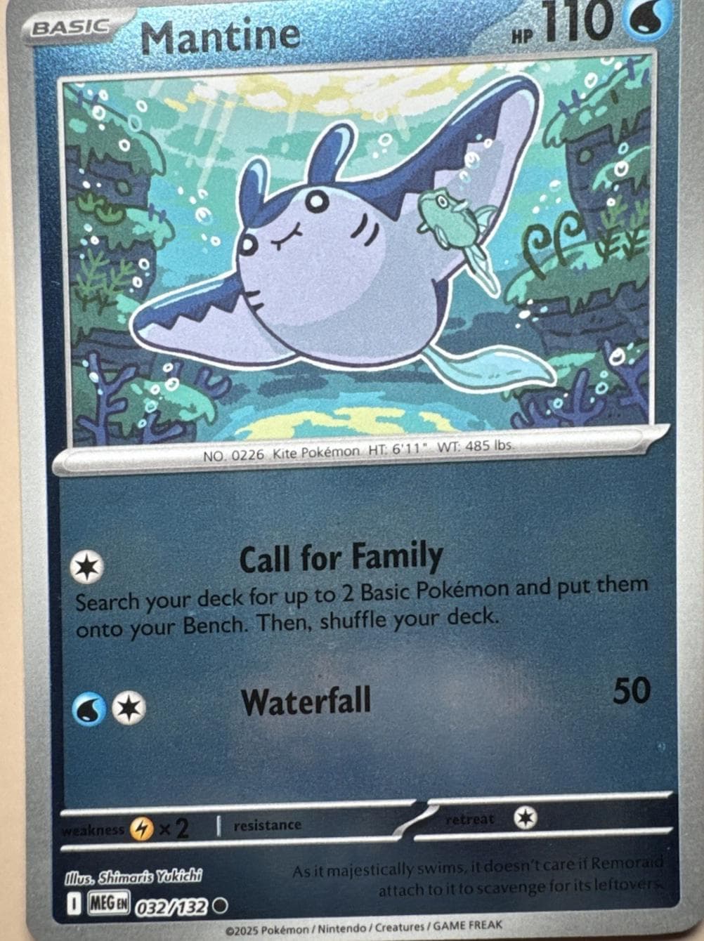 Mantine [Reverse Holo] #32 — Pokemon Mega Evolution