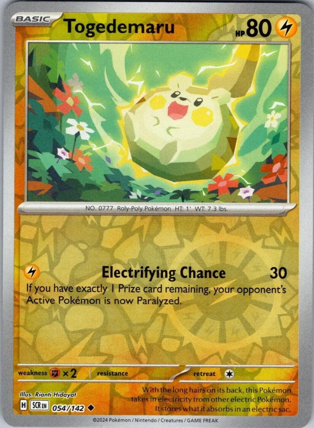Togedemaru [Reverse Holo] #54 — Pokemon Stellar Crown