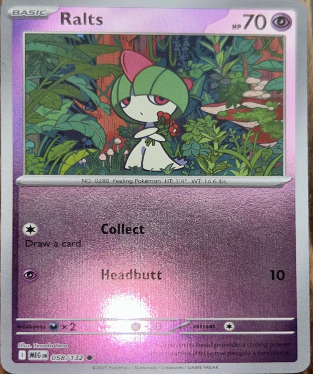 Ralts [Reverse Holo] #58 — Pokemon Mega Evolution