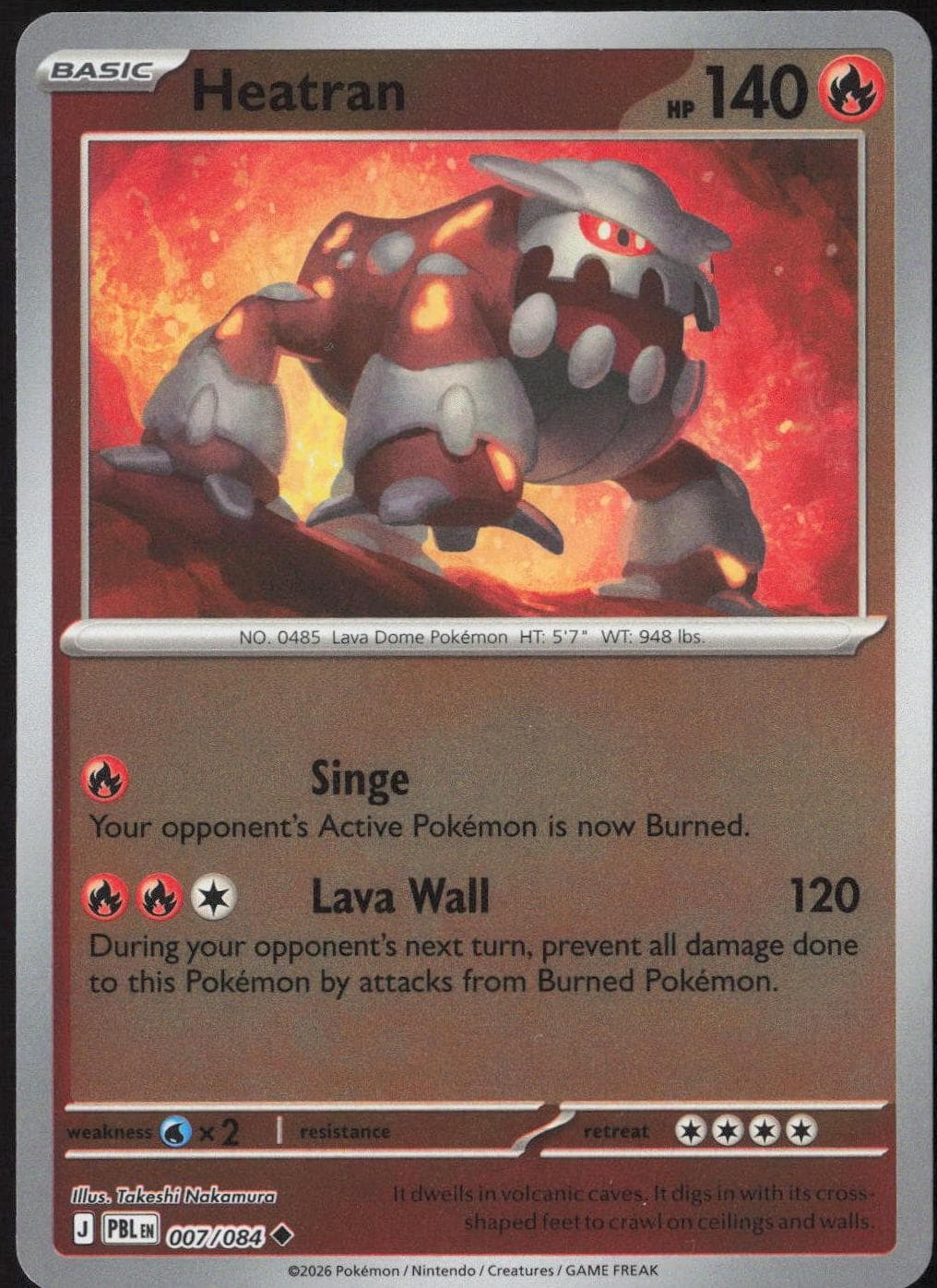 Heatran [Reverse Holo] #7 — Pokemon Pitch Black