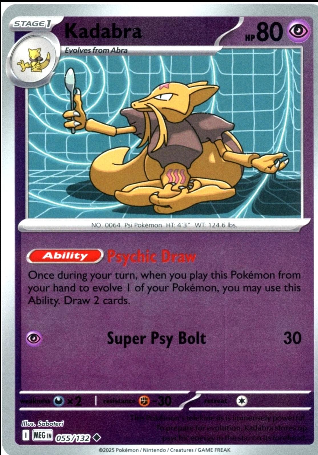 Kadabra [Reverse Holo] #55 — Pokemon Mega Evolution