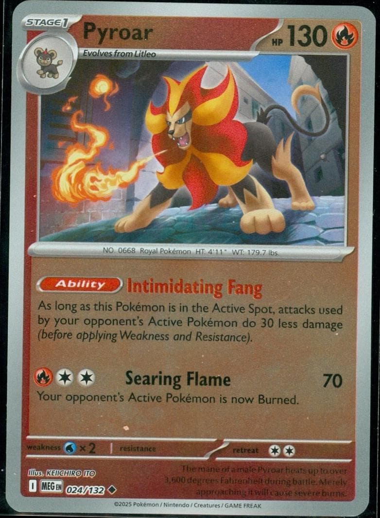 Pyroar [Reverse Holo] #24 — Pokemon Mega Evolution
