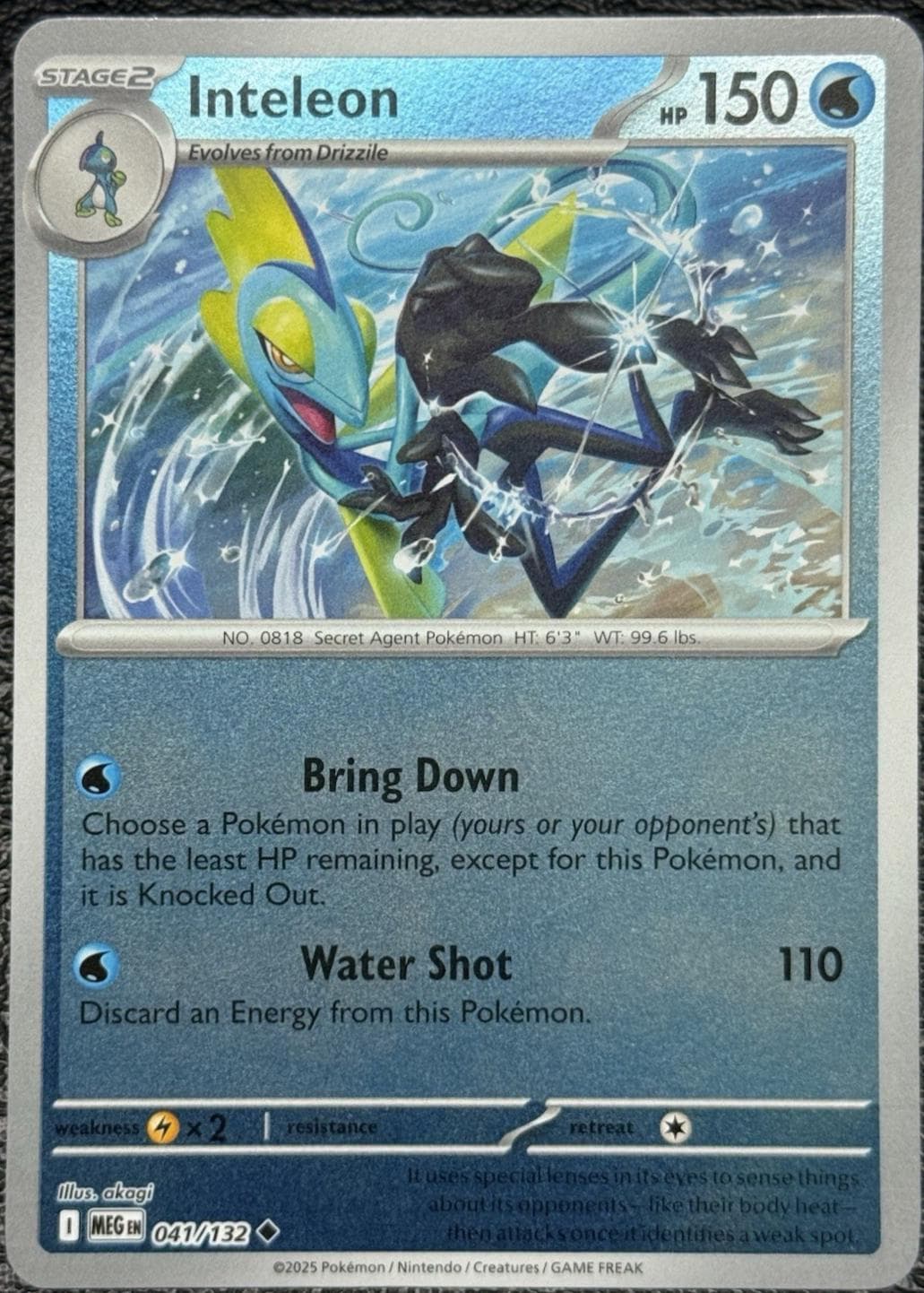 Inteleon [Reverse Holo] #41 — Pokemon Mega Evolution