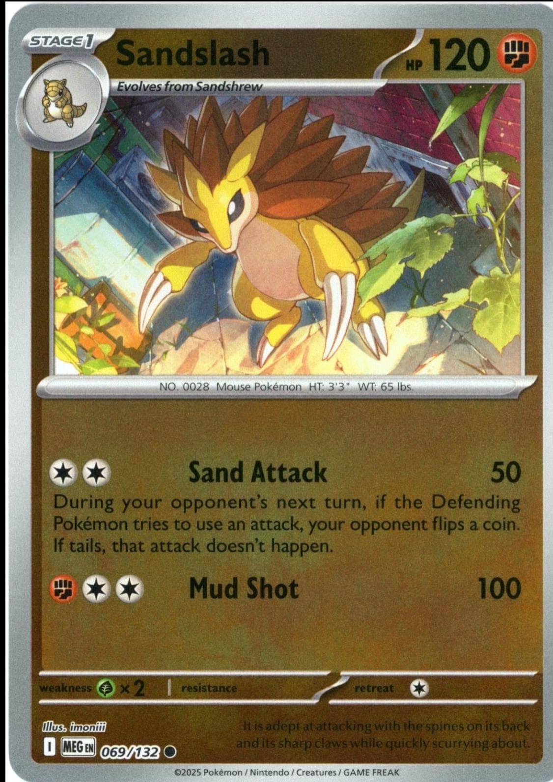 Sandslash [Reverse Holo] #69 — Pokemon Mega Evolution