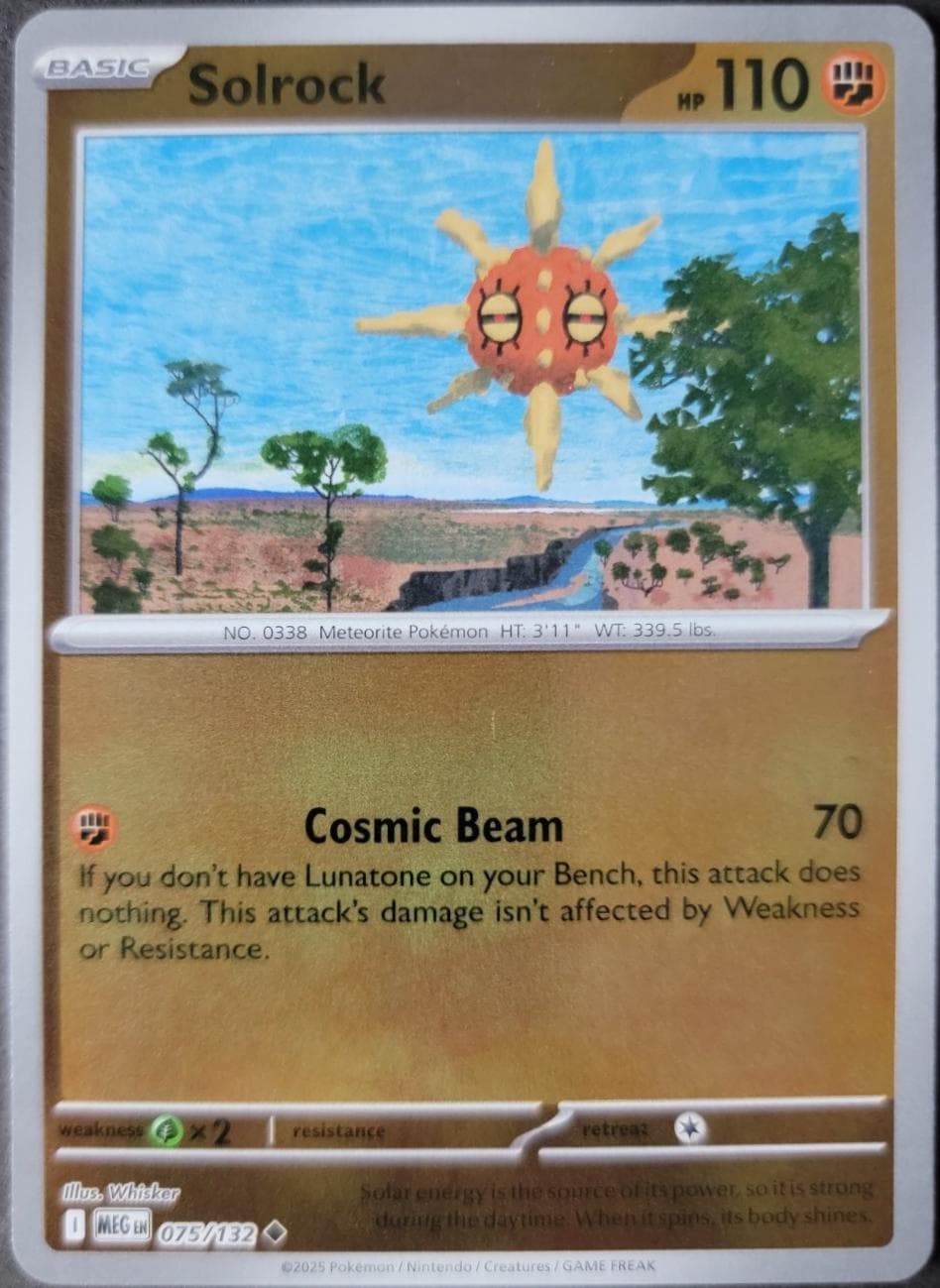 Solrock [Reverse Holo] #75 — Pokemon Mega Evolution