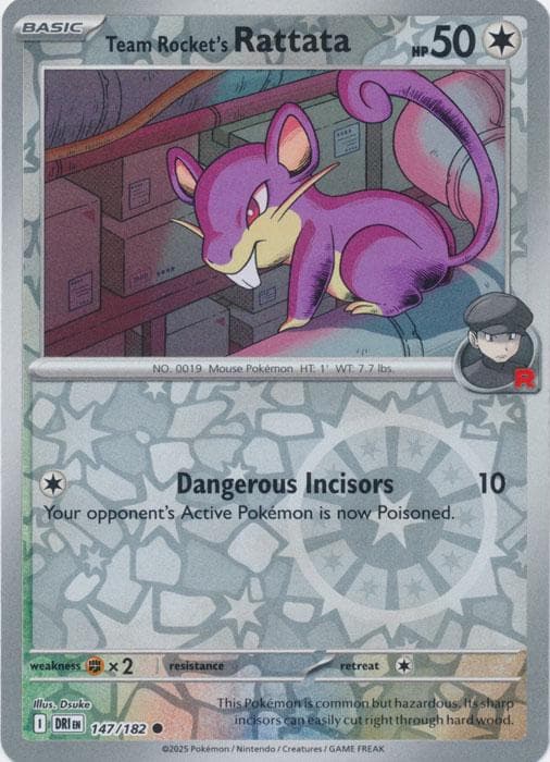 Team Rocket's Rattata [Reverse Holo] #147 — Pokemon Destined Rivals