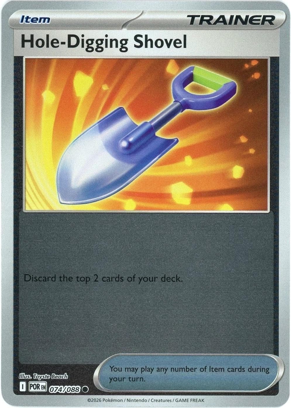 Hole-Digging Shovel [Reverse Holo] #74 — Pokemon Perfect Order