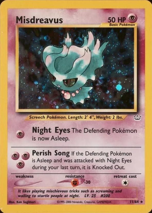 Misdreavus [Double Holo Error] #11 — Pokemon Neo Revelation