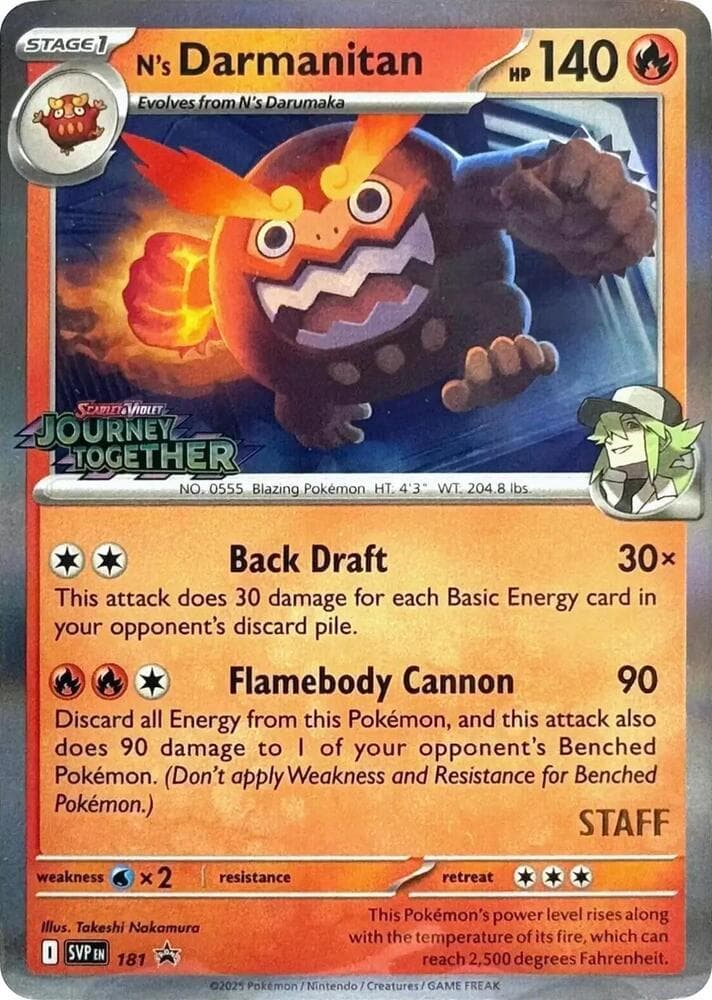 N's Darmanitan [Staff] #181 — Pokemon Promo