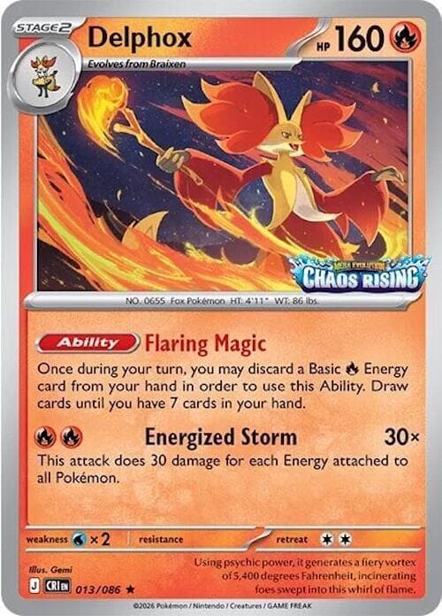 Delphox [Stamped] #13 — Pokemon Chaos Rising