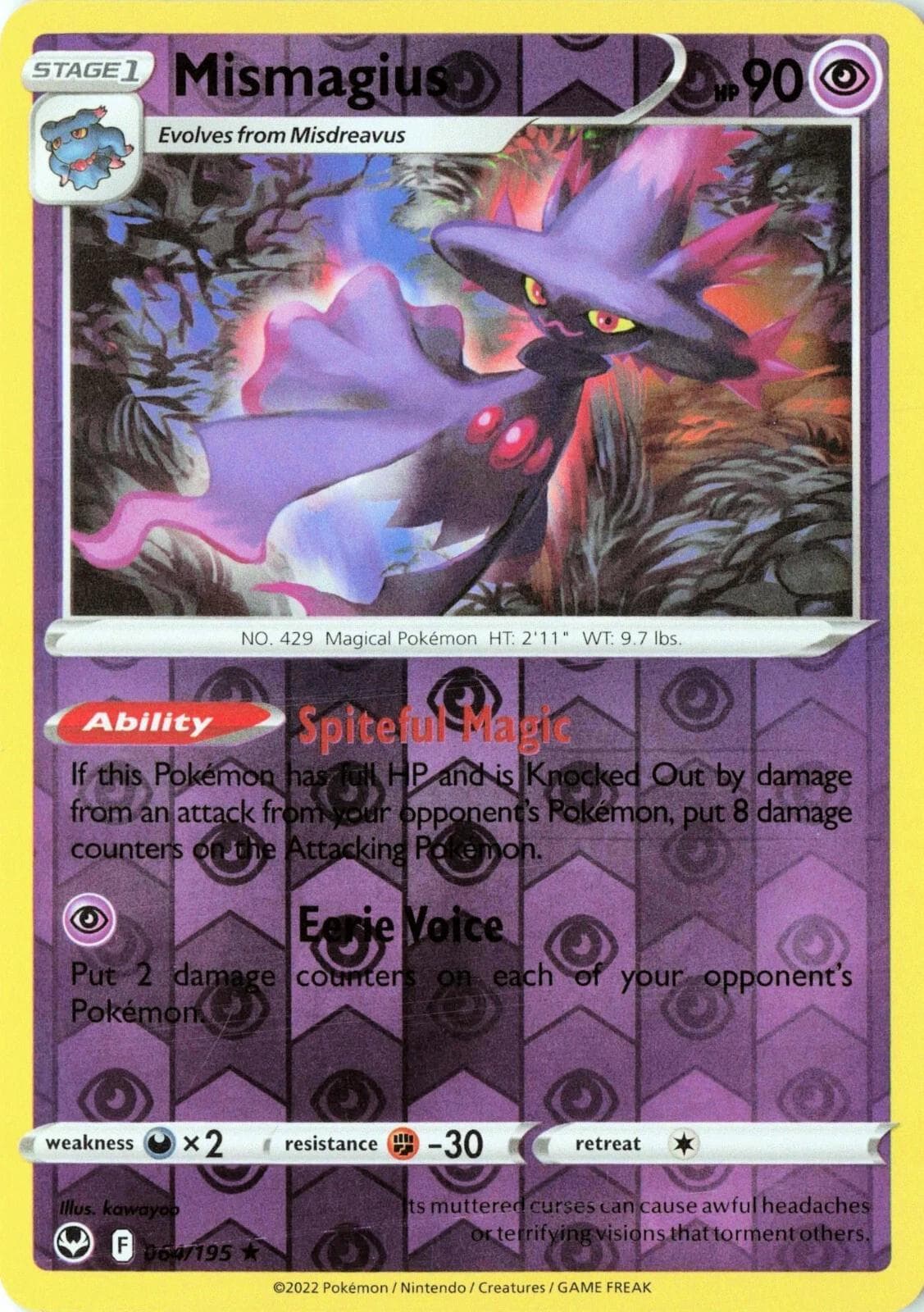 Mismagius [Reverse Holo] #64 — Pokemon Silver Tempest