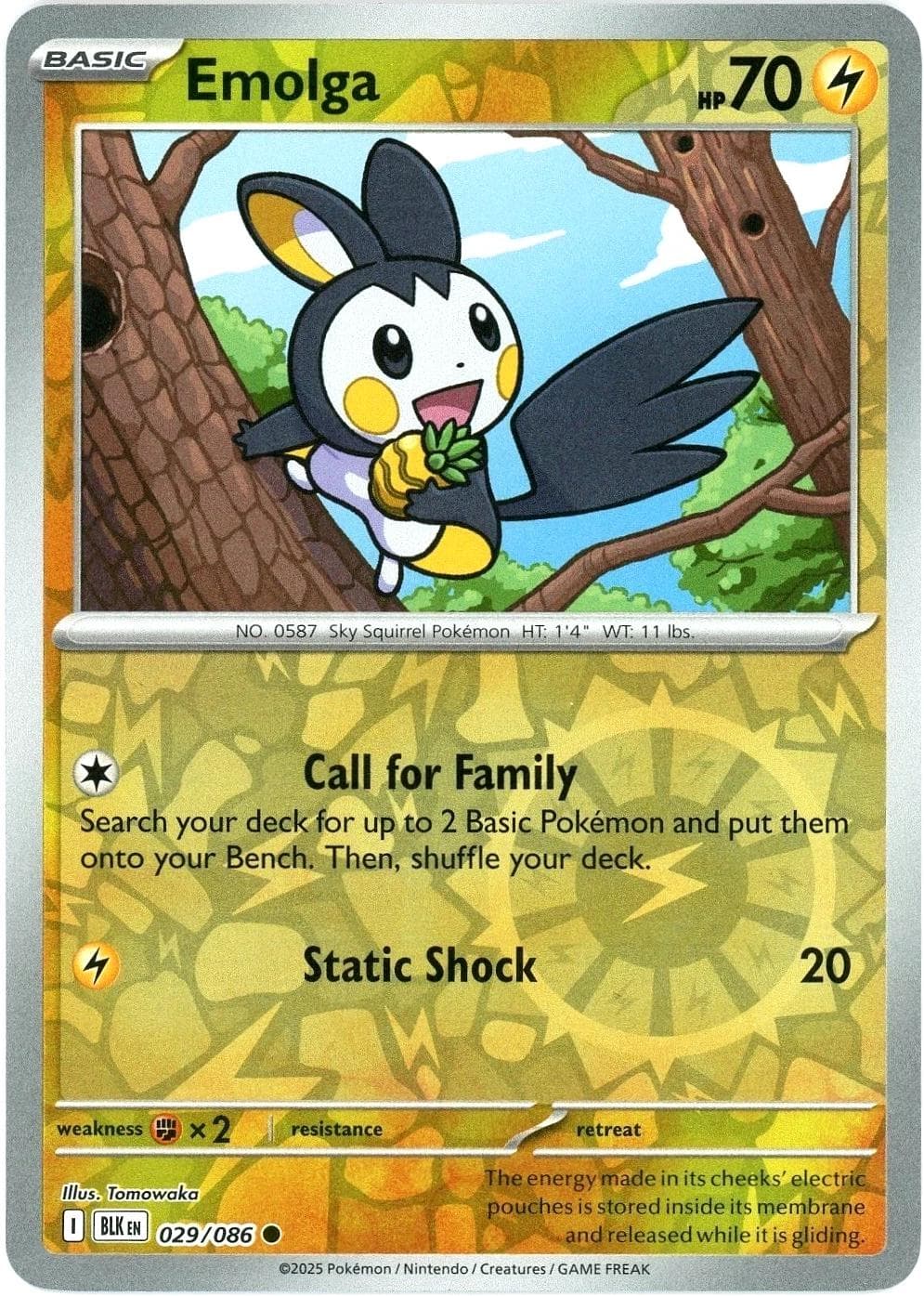 Emolga [Reverse] #29 — Pokemon Black Bolt