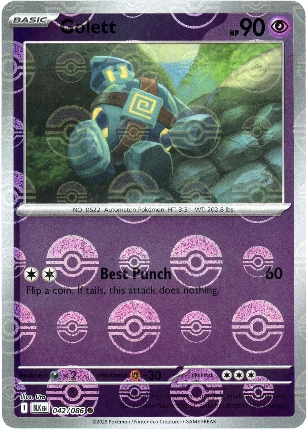 Golett [Poke Ball] #42 — Pokemon Black Bolt