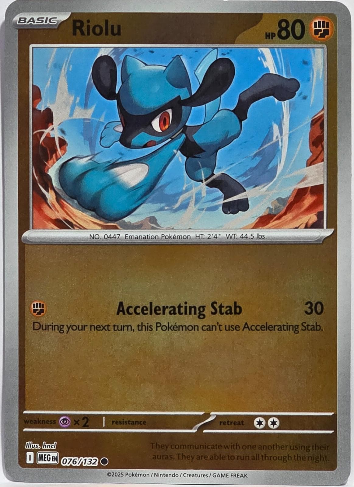Riolu [Reverse Holo] #76 — Pokemon Mega Evolution