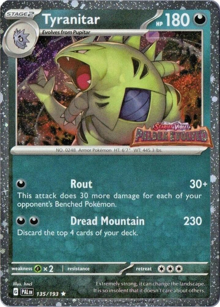 Tyranitar [Stamped] #135 — Pokemon Paldea Evolved