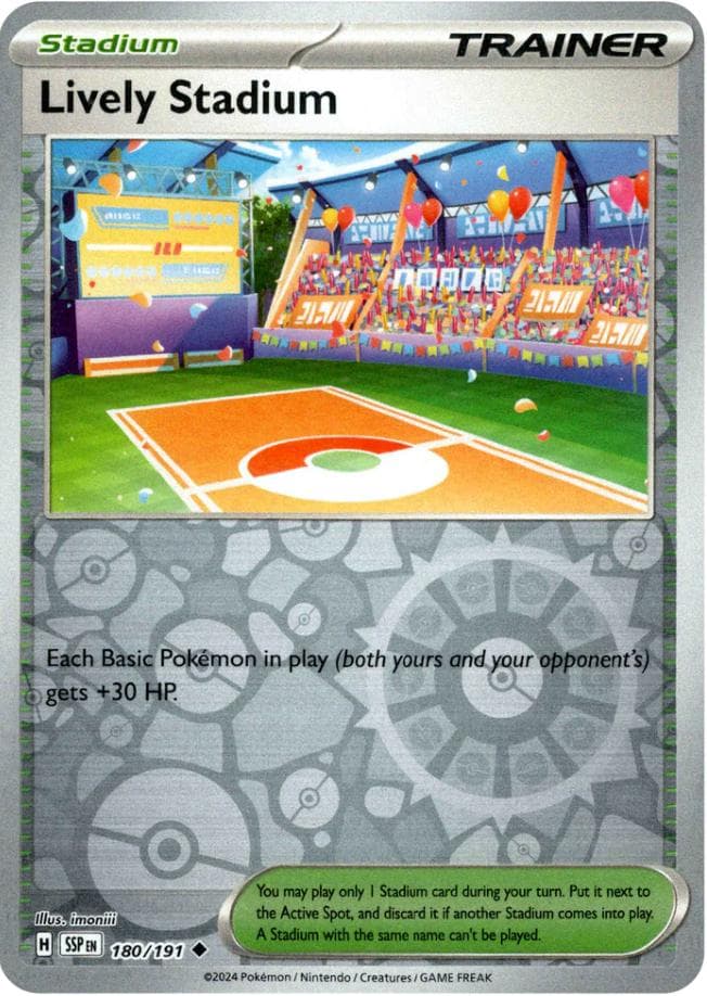Lively Stadium [Reverse Holo] #180 — Pokemon Surging Sparks