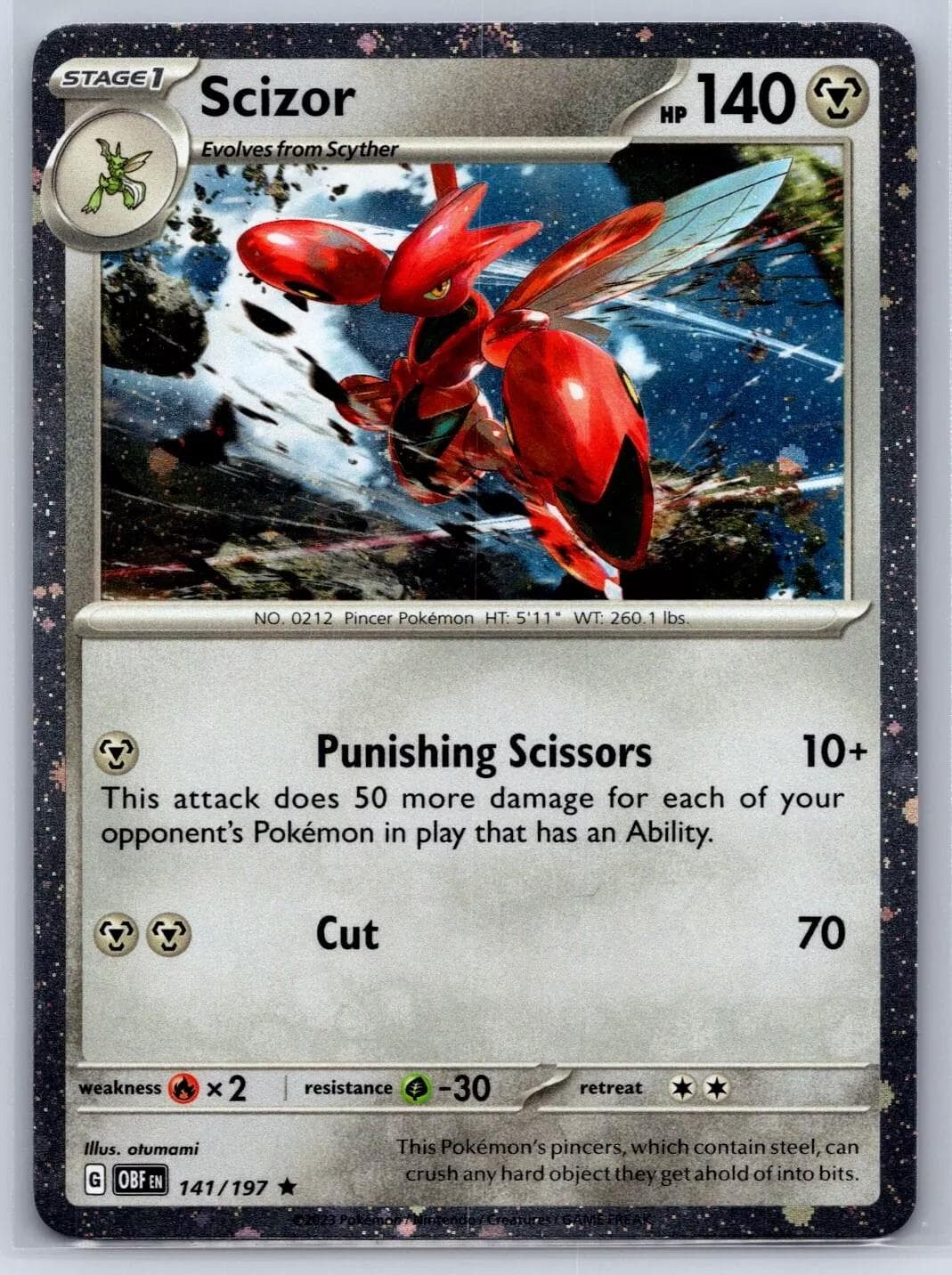 Scizor [Cosmos Holo] #141 — Pokemon Obsidian Flames