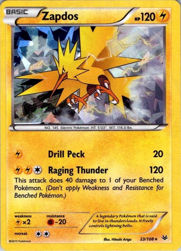 Zapdos [Cracked Ice Holo] #23 — Pokemon Roaring Skies