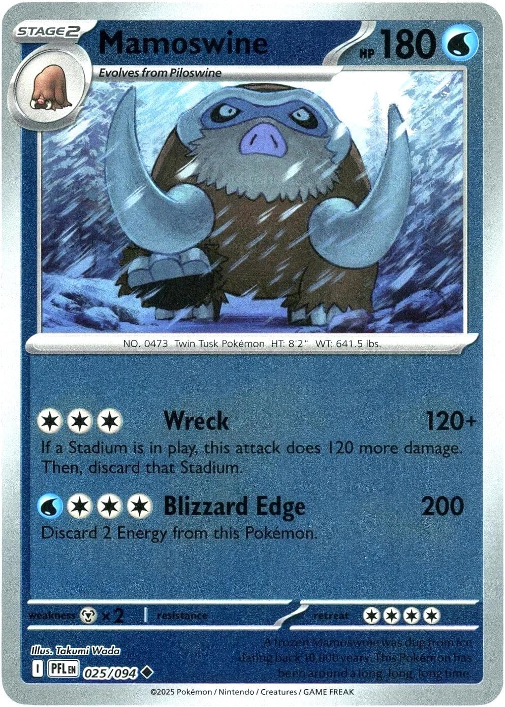 Mamoswine [Reverse Holo] #25 — Pokemon Phantasmal Flames