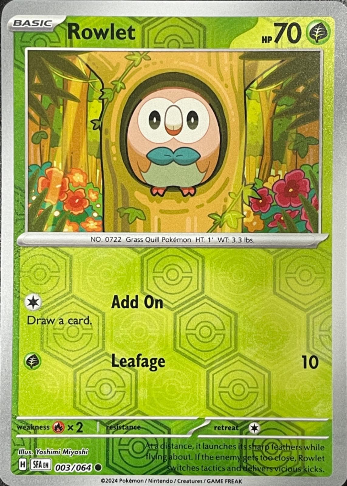 Rowlet [Reverse Holo] #3 — Pokemon Shrouded Fable